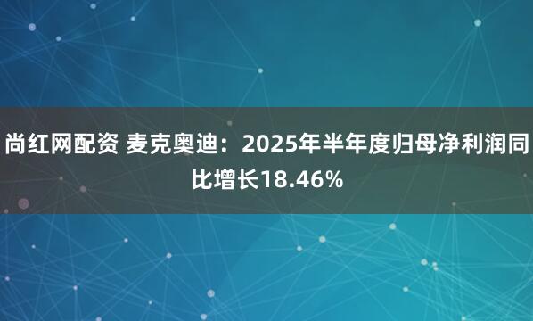 尚红网配资 麦克奥迪：2025年半年度归母净利润同比增长18.46%