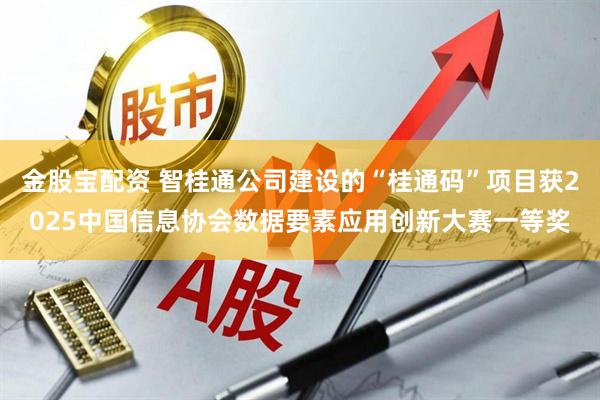 金股宝配资 智桂通公司建设的“桂通码”项目获2025中国信息协会数据要素应用创新大赛一等奖