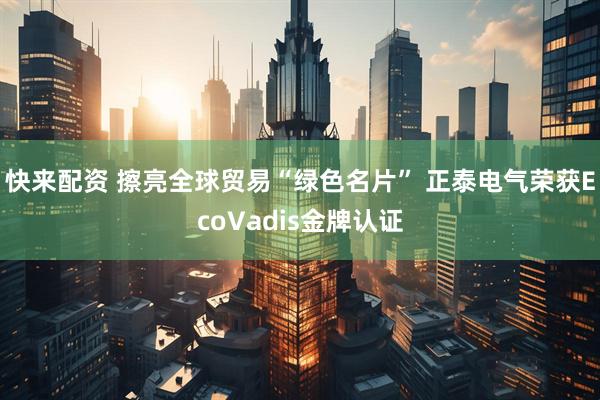 快来配资 擦亮全球贸易“绿色名片” 正泰电气荣获EcoVadis金牌认证